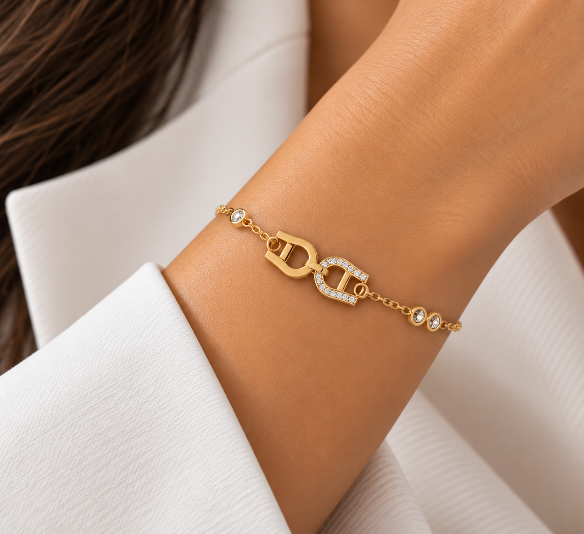 Double Layer Bow Bracelet – Gold