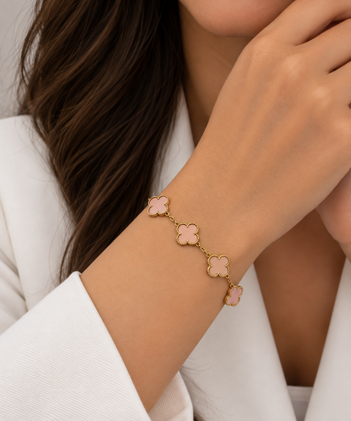 Pink Five-Clover Bracelet