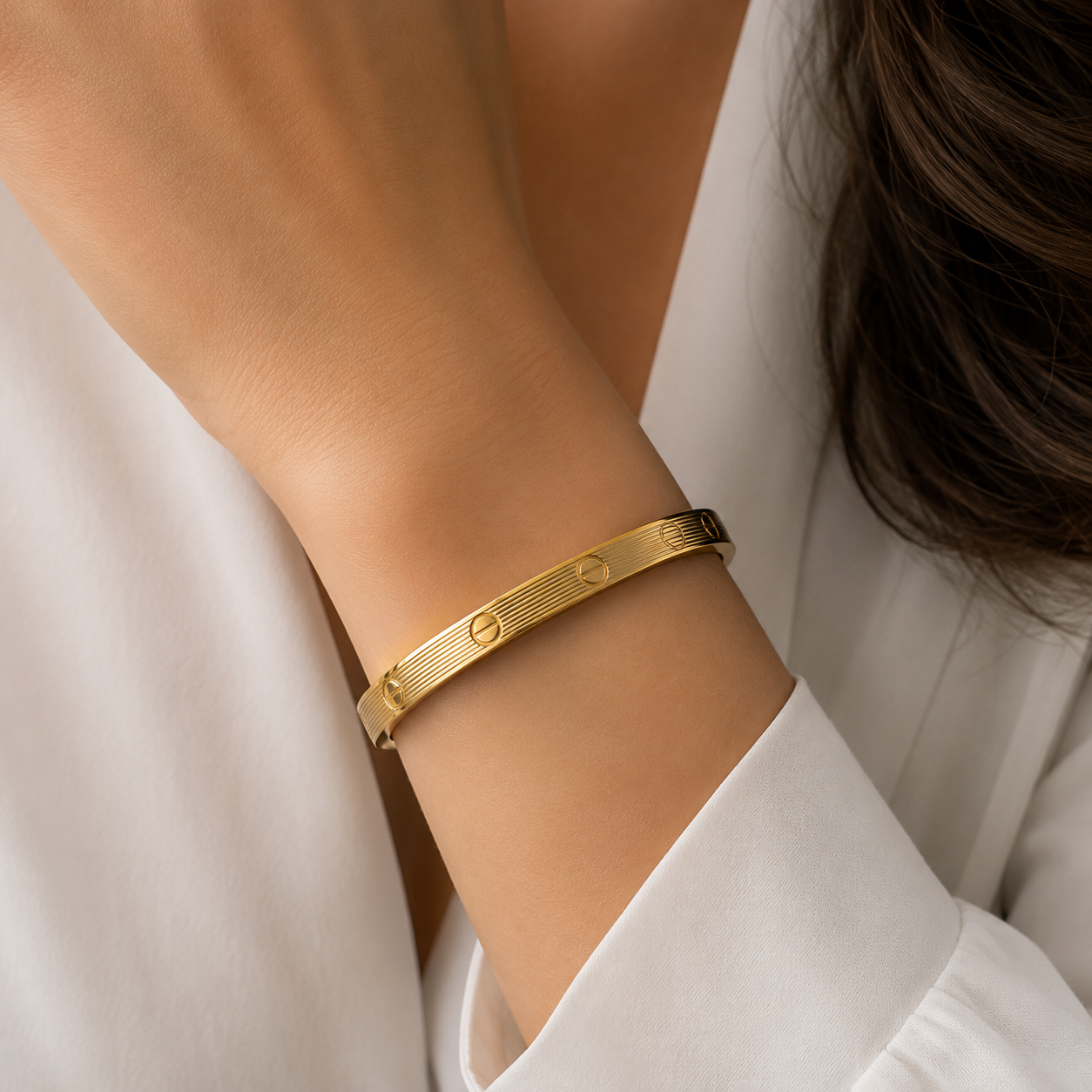 Luxury Gold Screw Bangle Bracelet