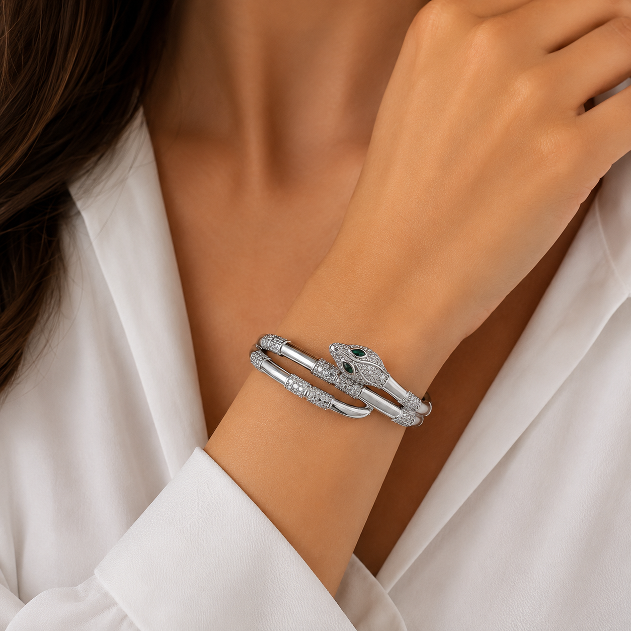 Silver Snake Bracelet – Luxury Edition