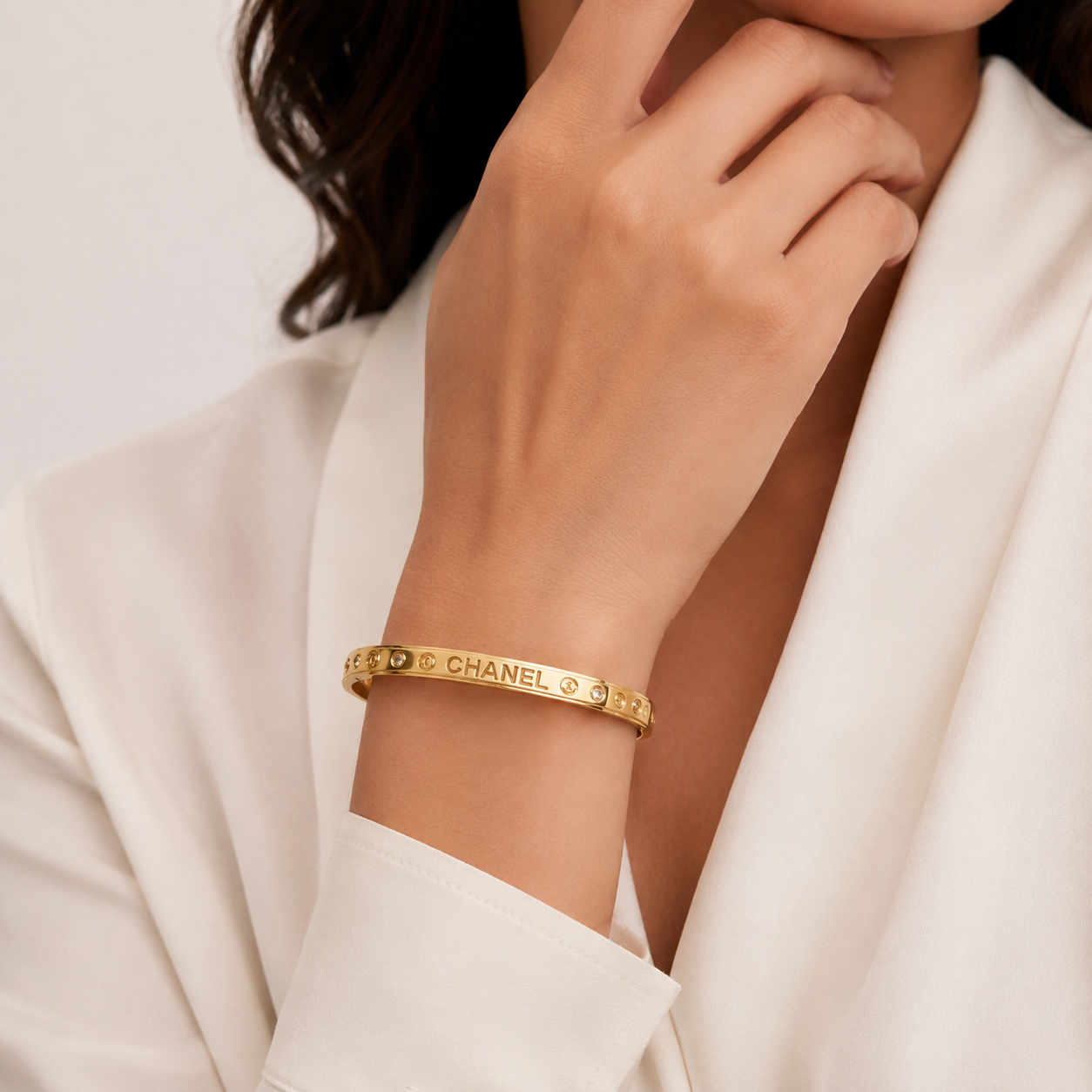 Parisienne Gold Crystal Bangle