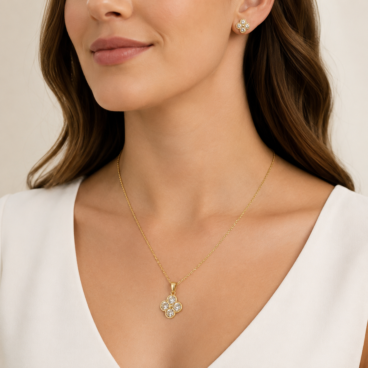 Rosalie Gold Crystal Petal Set