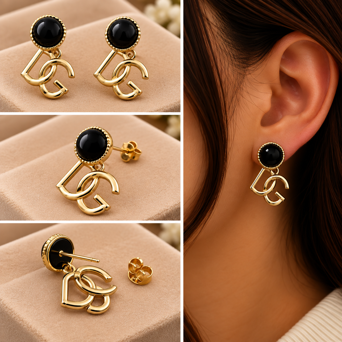 DG Black Statement Earrings