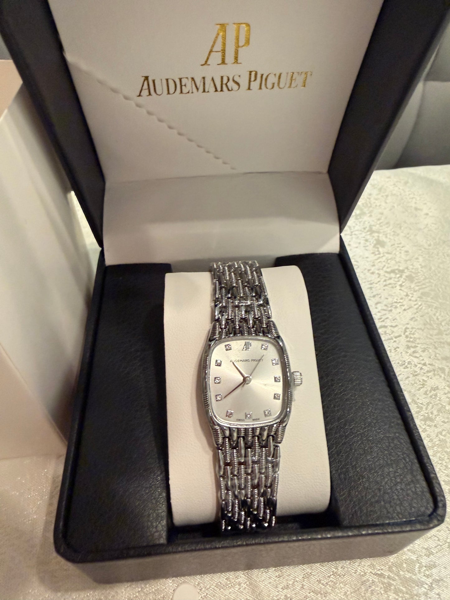 Audemars Piguet Silver Diamond Dial Watch