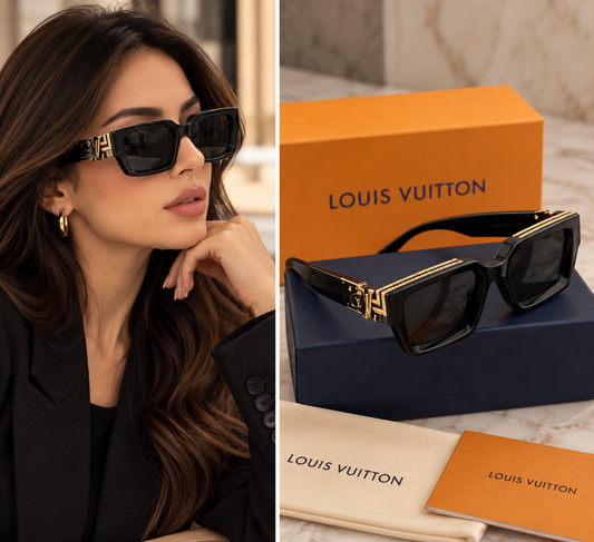 Louis Vuitton Black Rectangular Sunglasses