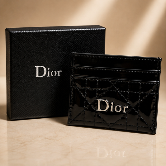 Dior Black Patent Card Holder