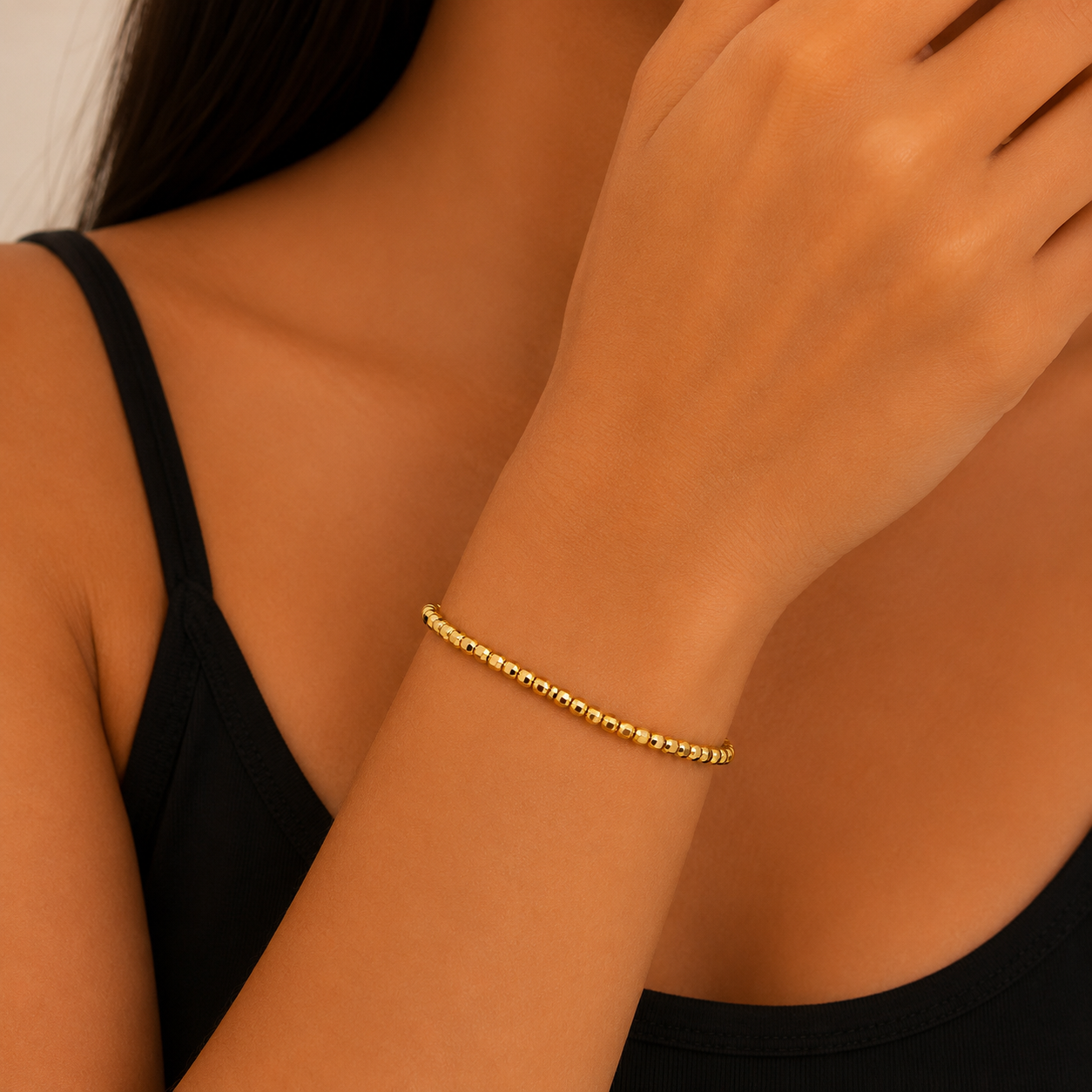 Gold Faceted Bead Bracelet