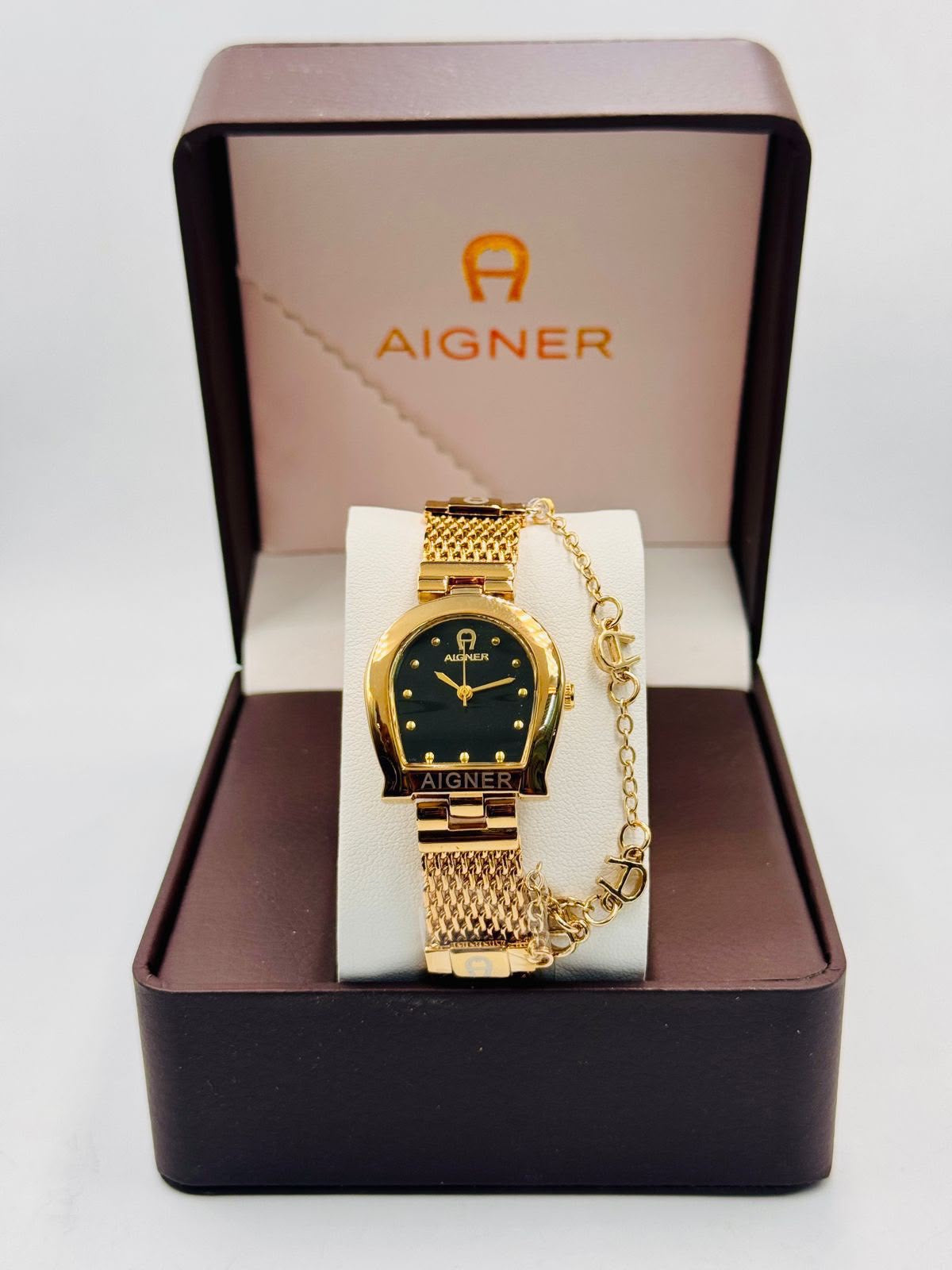 Aigner Gold Black Dial Watch