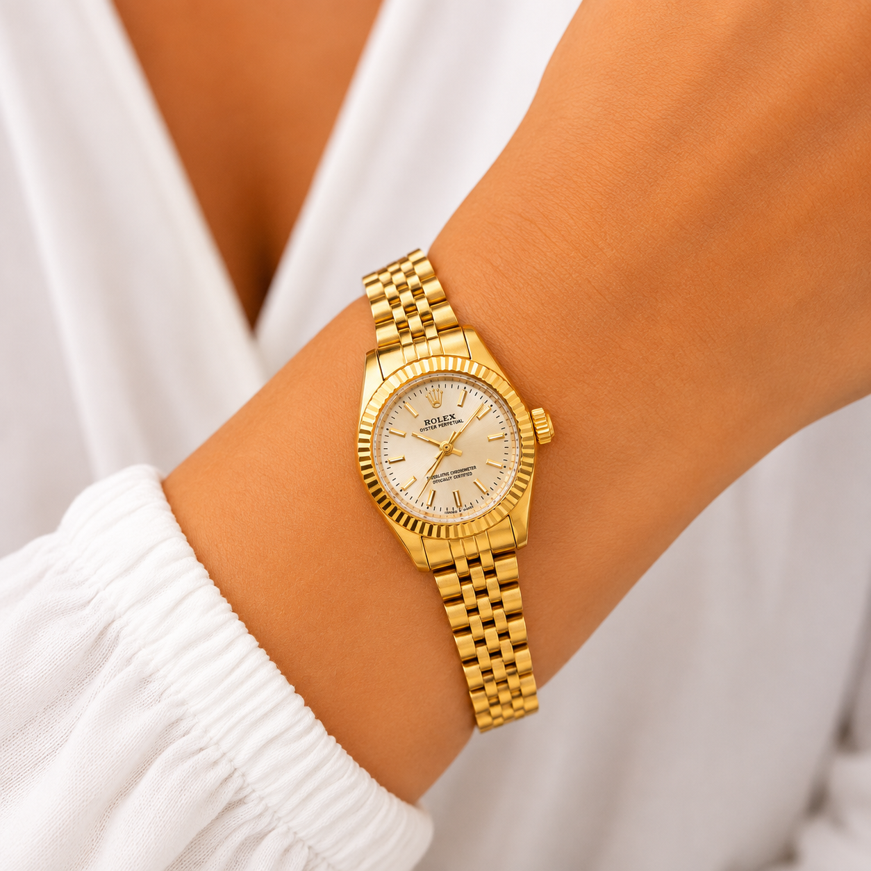 Rolex Datejust Gold Roman Dial Watch