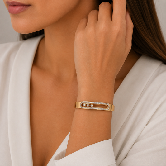 Gold Crystal Statement Bangle