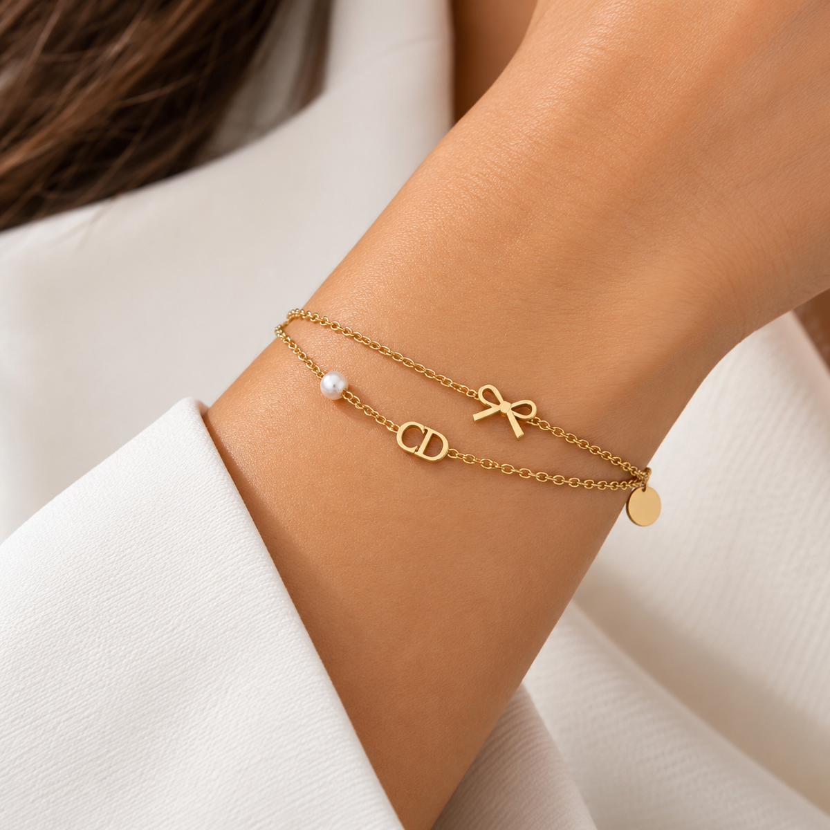 CD Crystal Link Bracelet – Gold