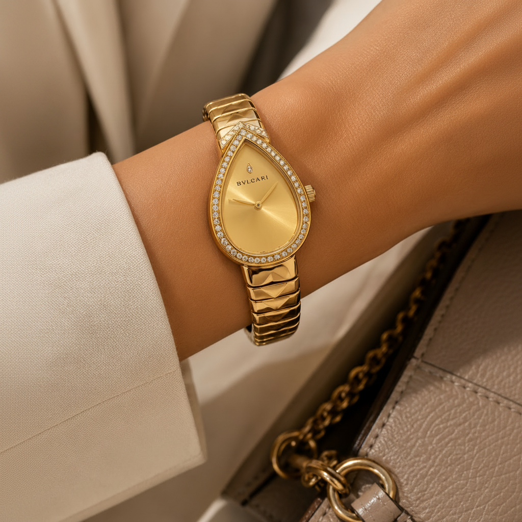 Bvlgari Serpenti Silver Diamond Watch