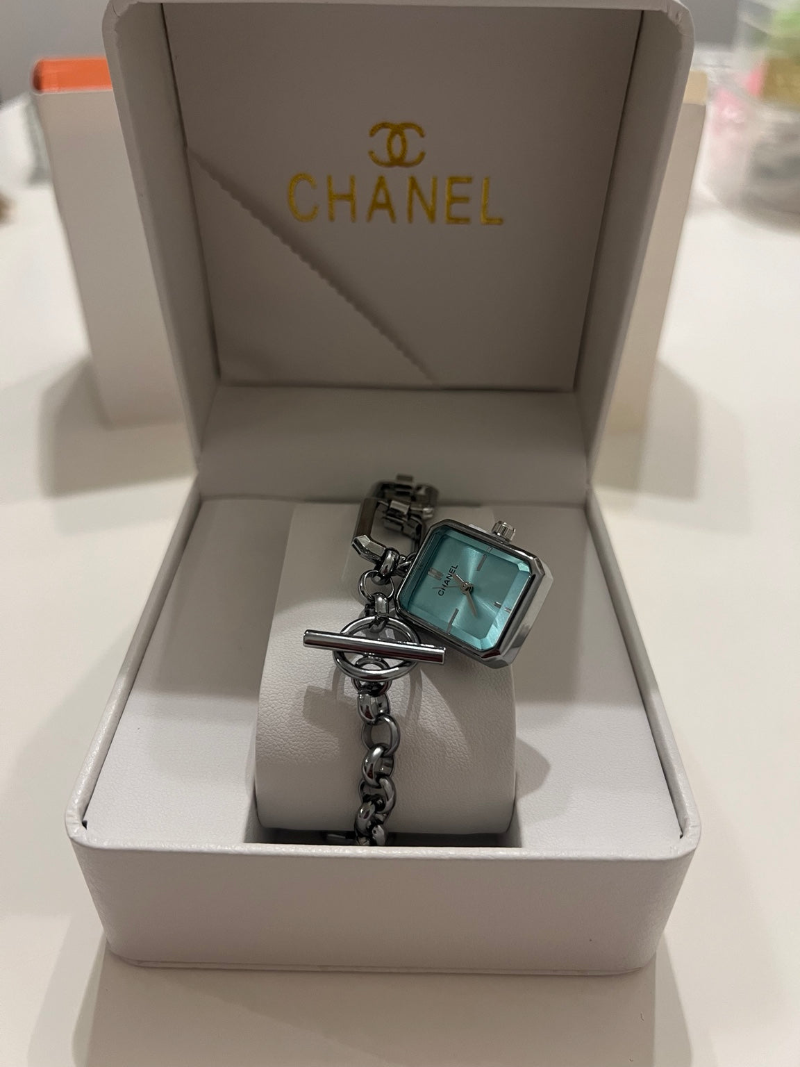 Chanel Première Silver Chain Bracelet Watch – Turquoise Dial