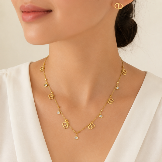 Dahlia Gold Emblem Jewelry Set