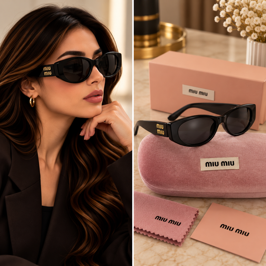 Miu Miu Black Oval Sunglasses