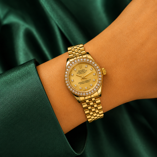 Rolex Gold Champagne Diamond Watch