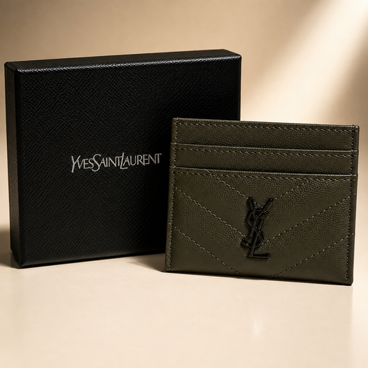 YSL Dark Green Card Holder