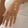 Hand Chain Bracelet – Gold Clover Design