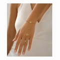 Luxury Hand Chain Bracelet – Gold Crystal Design
