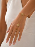 Butterfly Luxe Hand Chain – Gold Crystal Bracelet