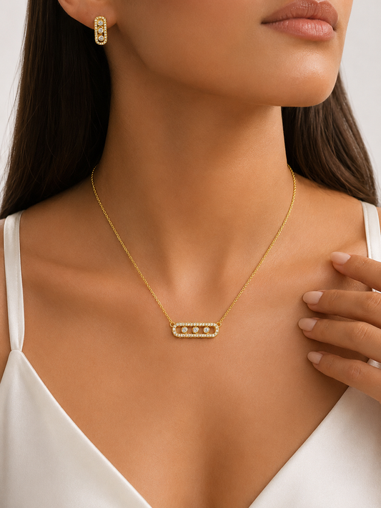 Luxury Crystal Jewelry Set – Necklace &amp; Earrings