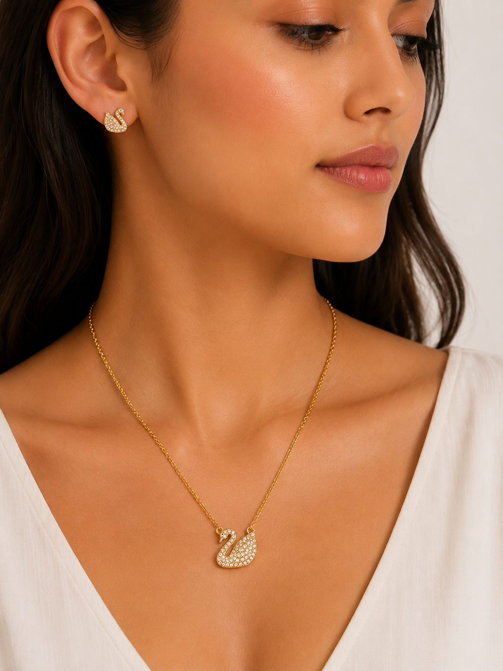 Swan Crystal Jewelry Set