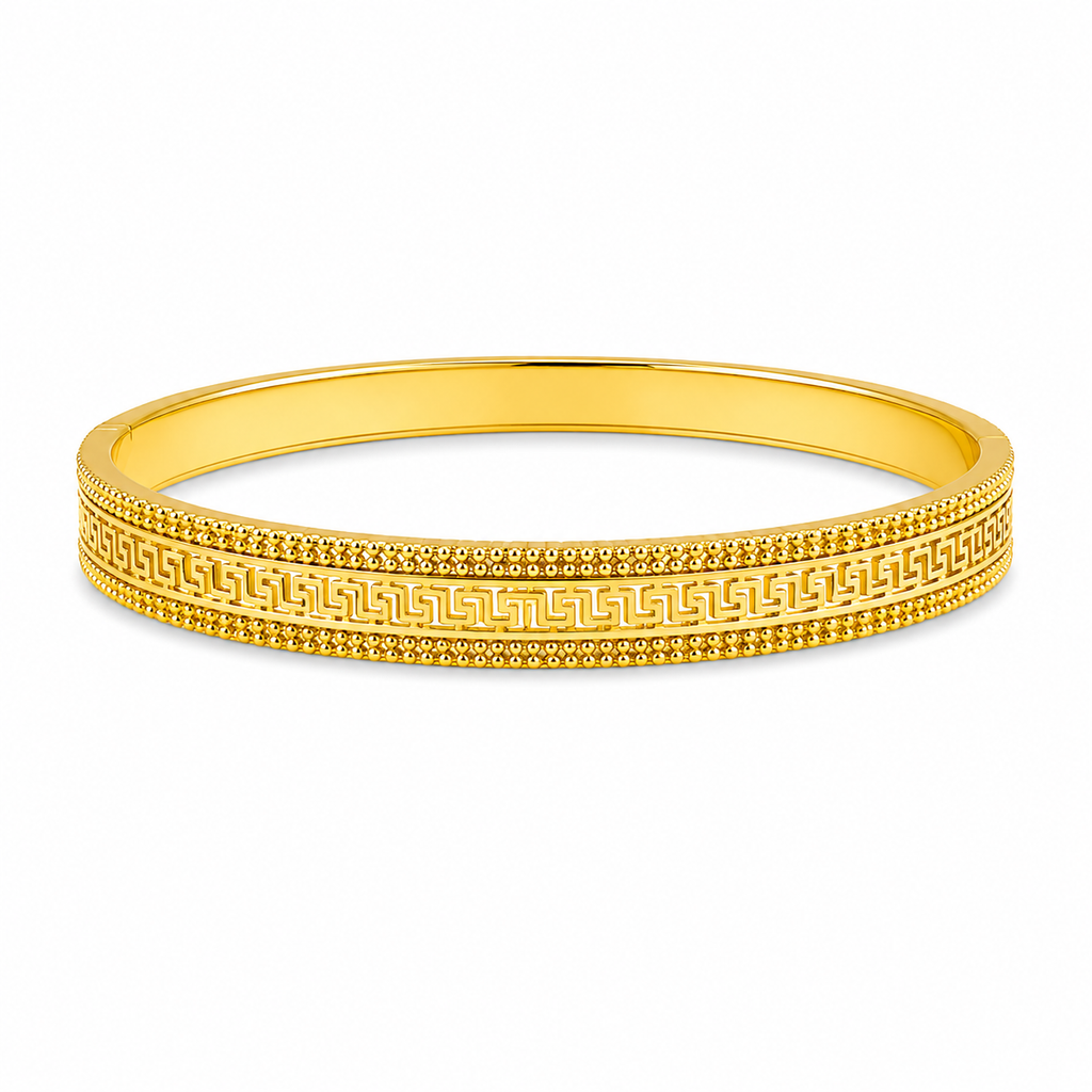 Greek Pattern Gold Bracelet – Luxury Edition