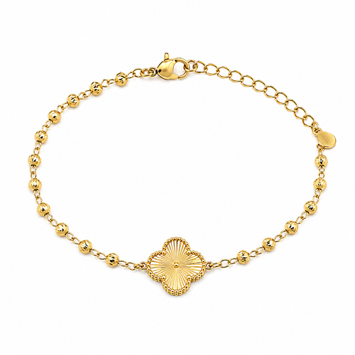 Clover Beaded Bracelet – Gold Edition