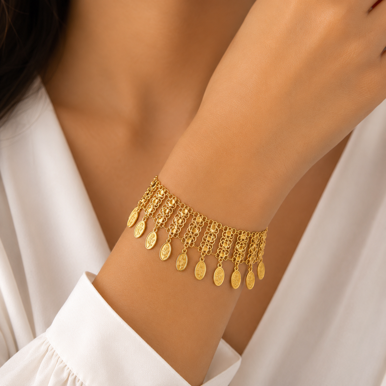 Vintage Gold Charm Bracelet – Statement Edition