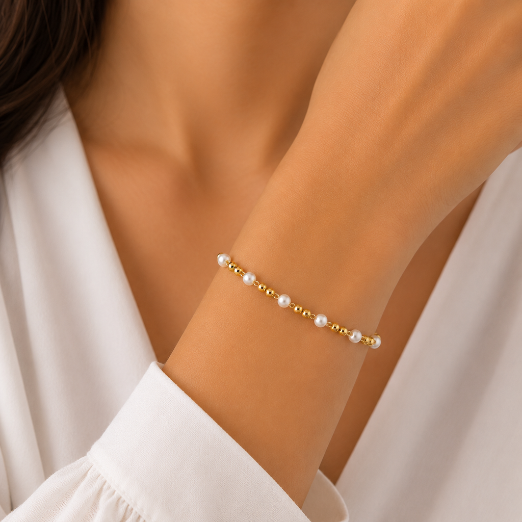 Pearl Gold Bracelet – Minimal Elegance Edition