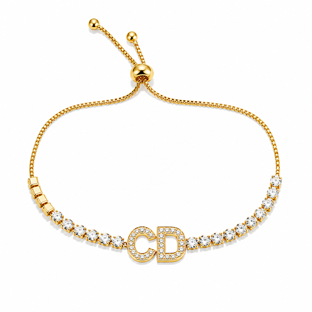Luxury CD Crystal Bracelet – Gold Edition