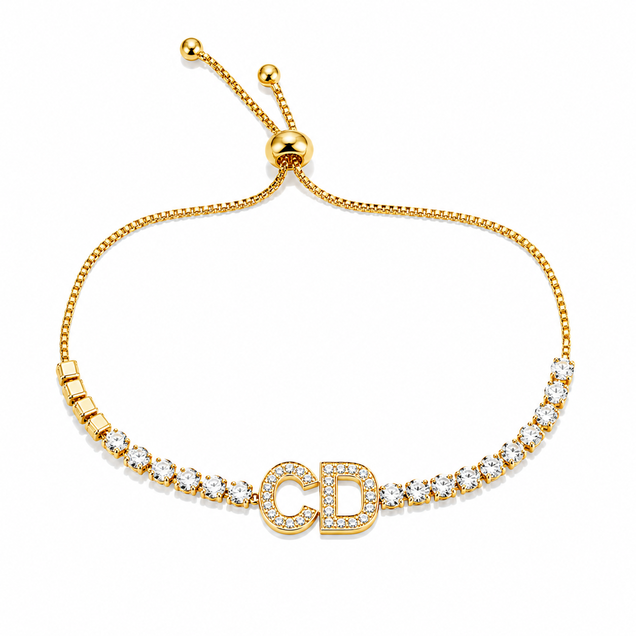 Luxury CD Crystal Bracelet – Gold Edition