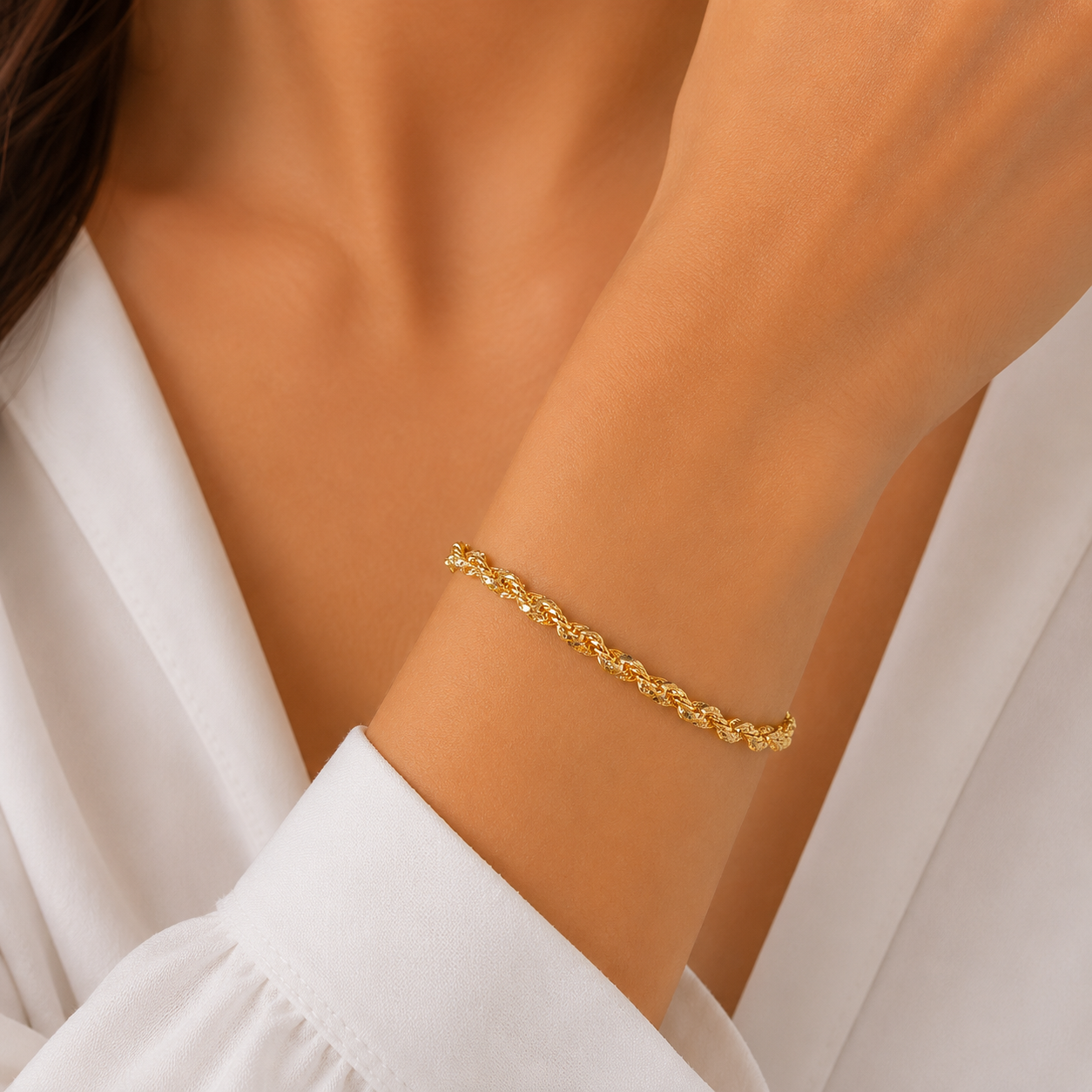 Twisted Gold Bracelet – Elegant Shine Edition