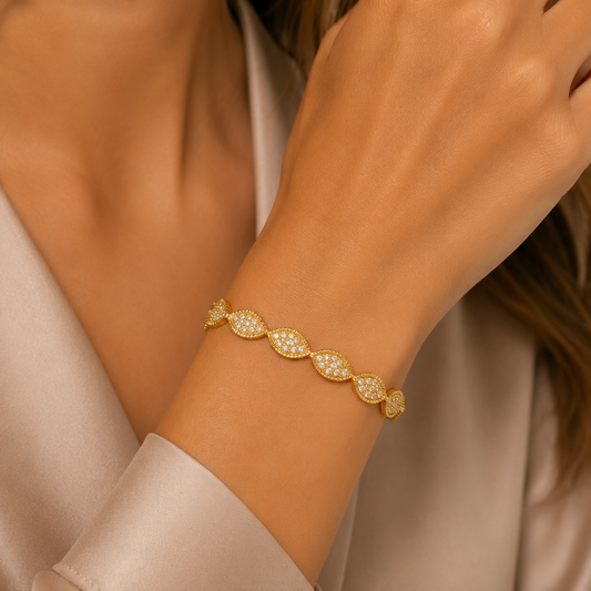 Golden Marquise Crystal Bangle