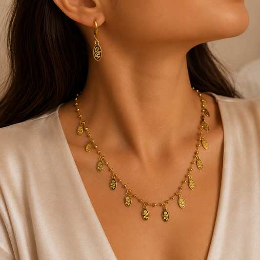 Golden Bloom Charm Set
