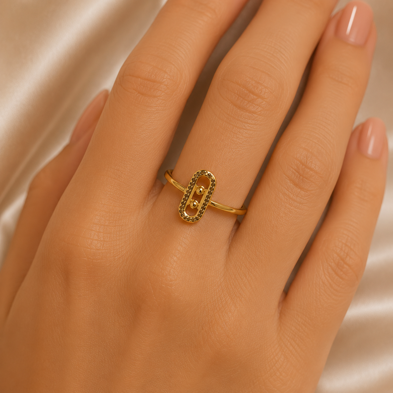Modern Link Statement Ring free size
