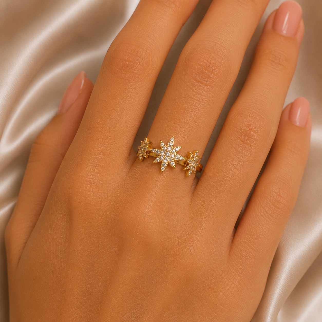 Celestial Starburst Ring free size