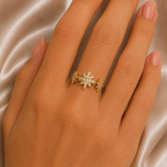 Celestial Starburst Ring free size