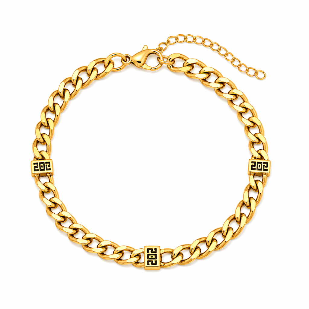 Gold Greek Link Bracelet