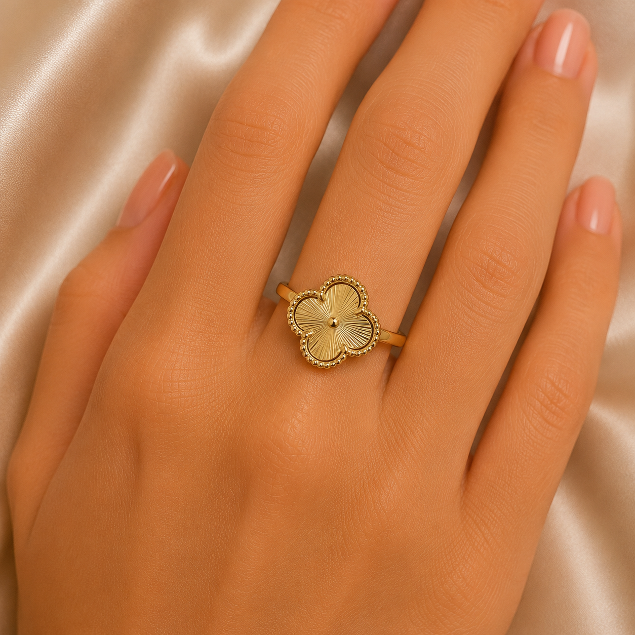 Radiant Clover Ring free size