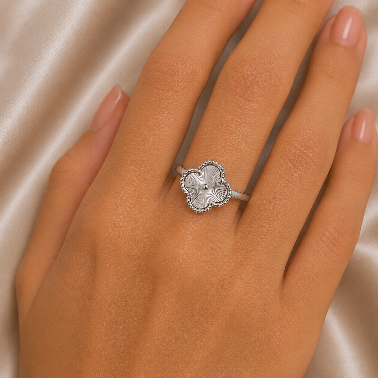 Radiant Clover Ring free size