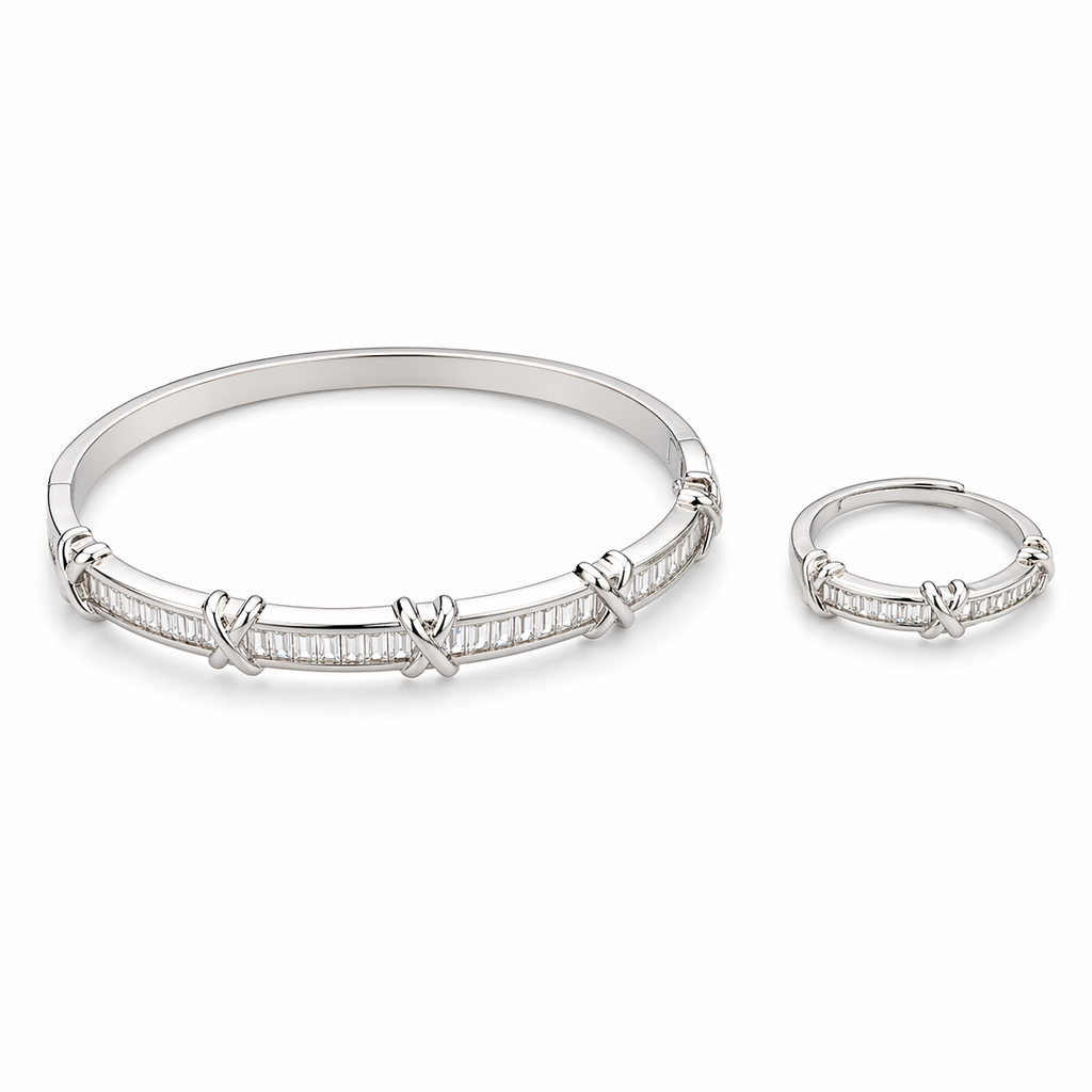 Silver Baguette X Bracelet