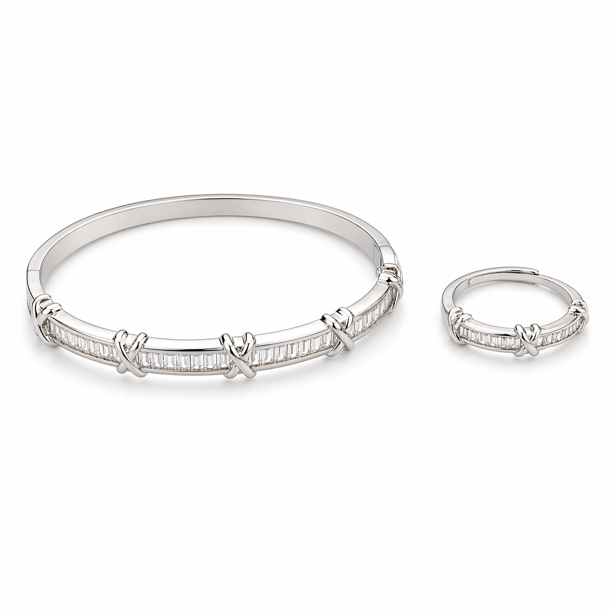 Silver Baguette X Bracelet
