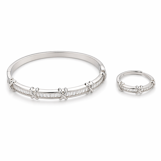 Silver Baguette X Bracelet