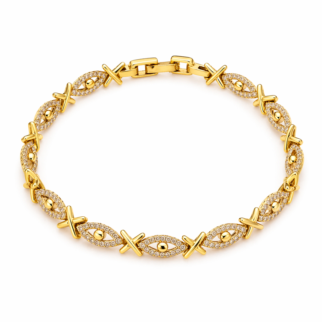 Golden X Link Bracelet