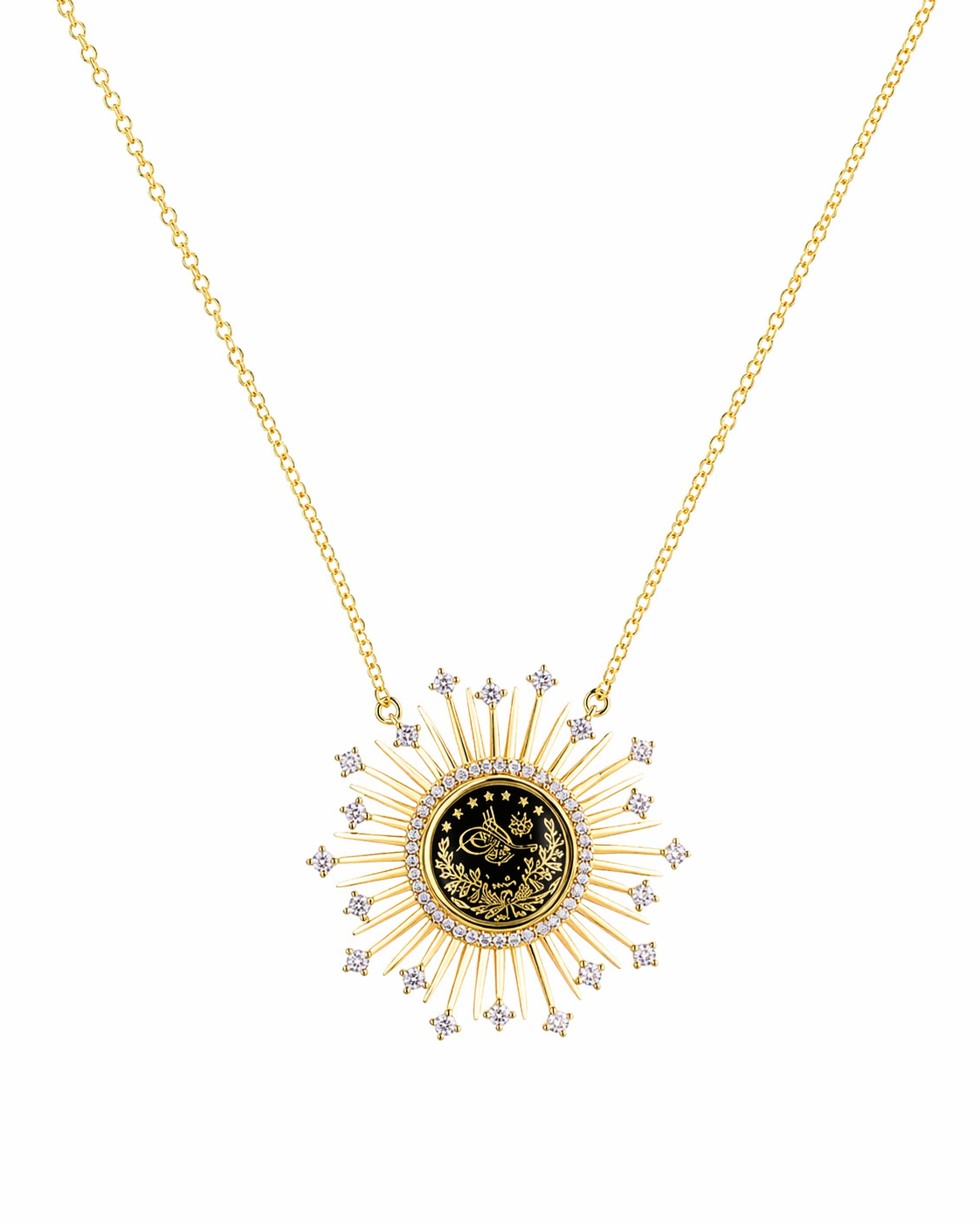 Golden Sun Medallion Necklace