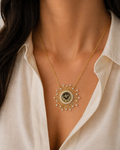 Golden Sun Medallion Necklace