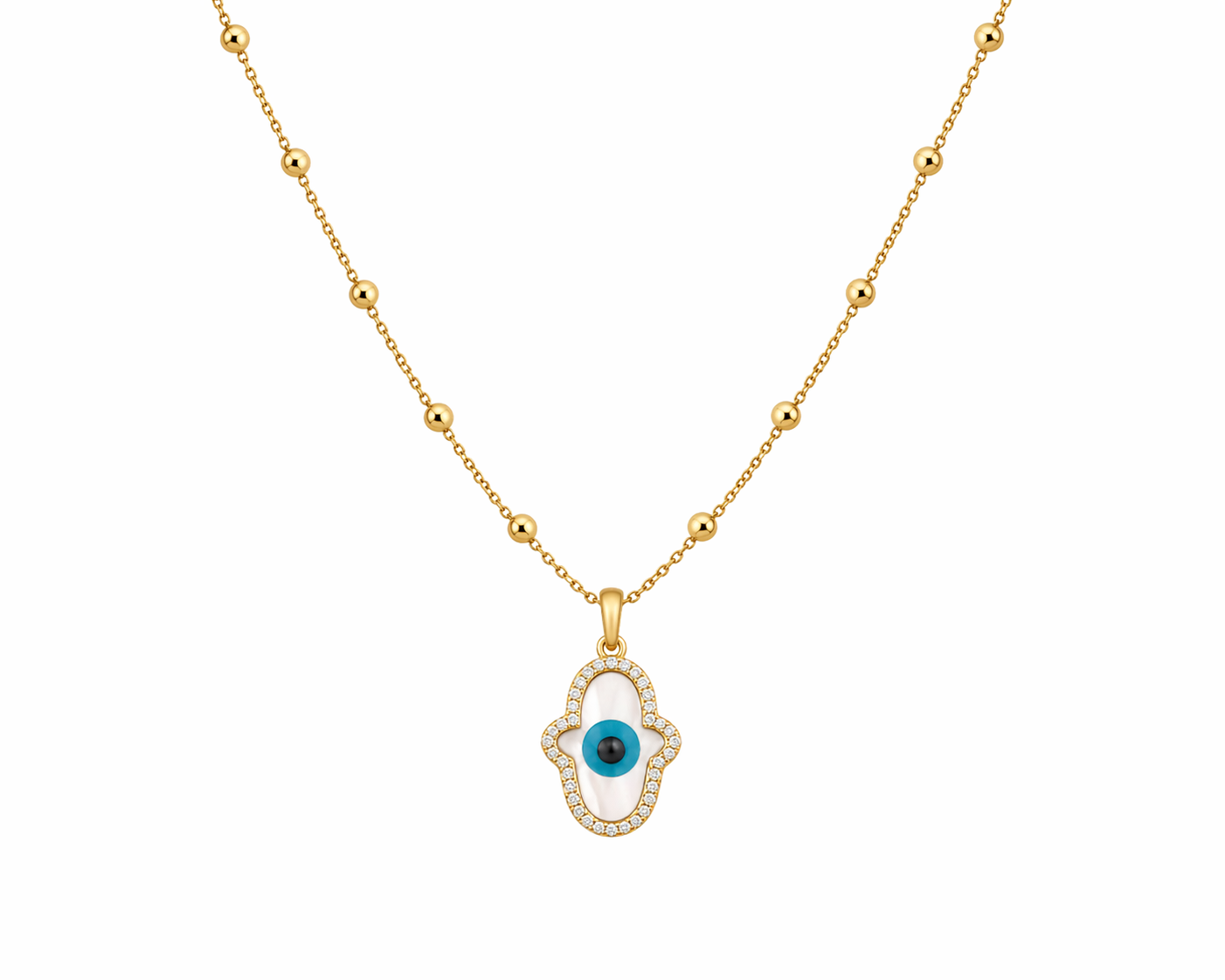 Hamsa Evil Eye Necklace