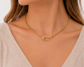 Gold Paperclip Lock Necklace