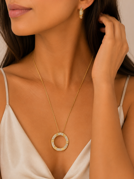 Eterna Circle Jewelry Set – Gold